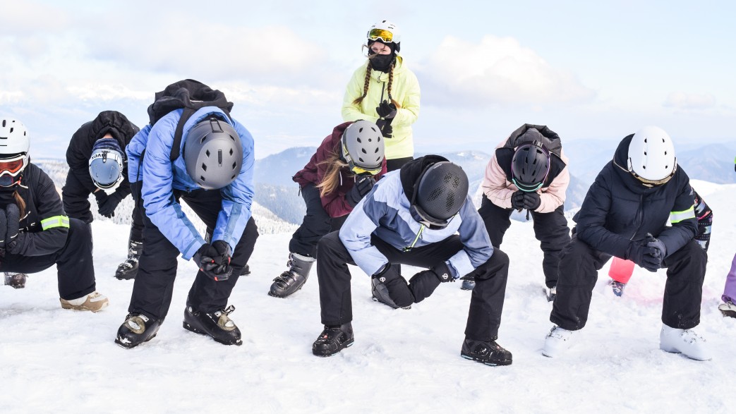 narciarze rozxgrzewka